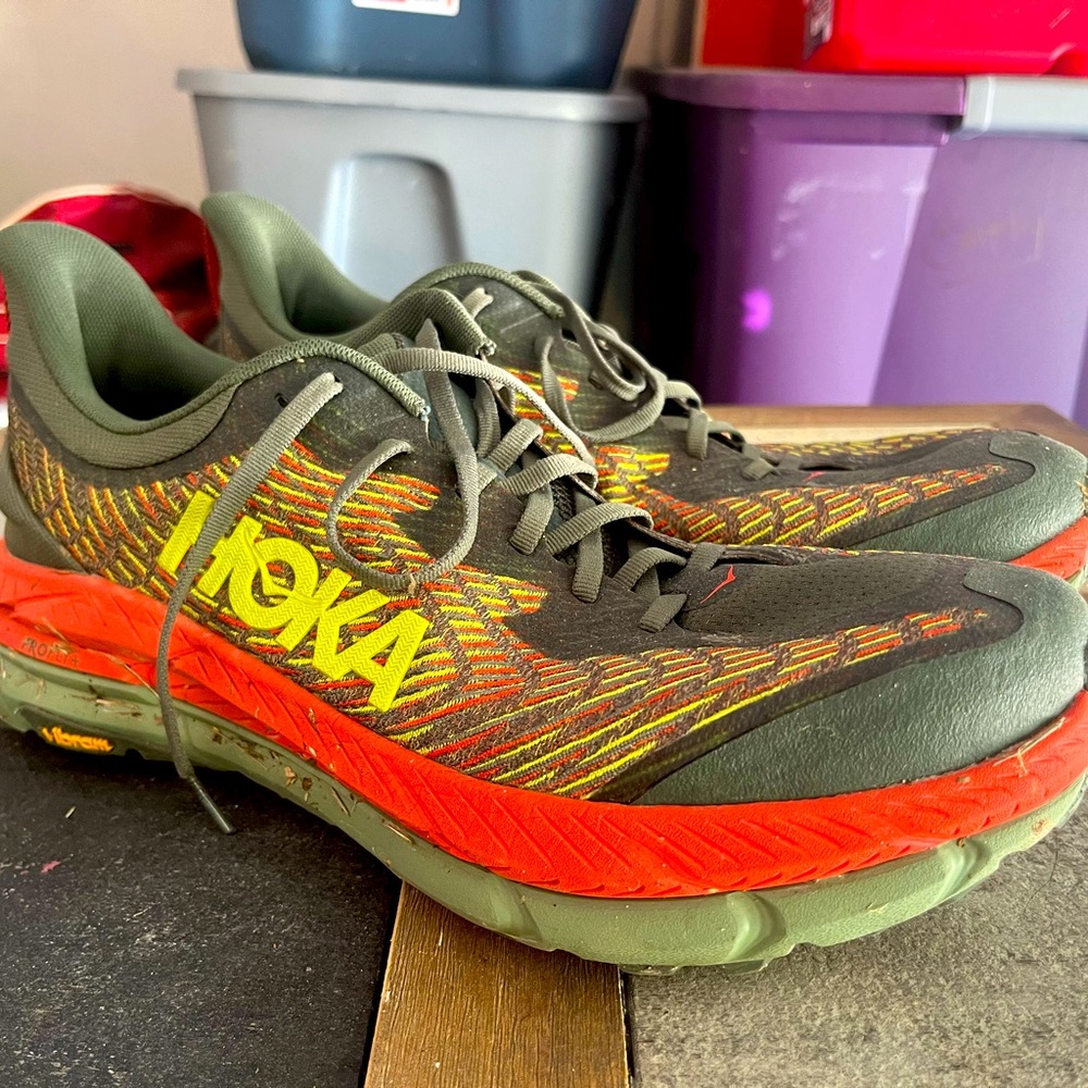 Hoka Mafate 4 Trail Running Shoe size 12. Plenty more miles to be put on them.